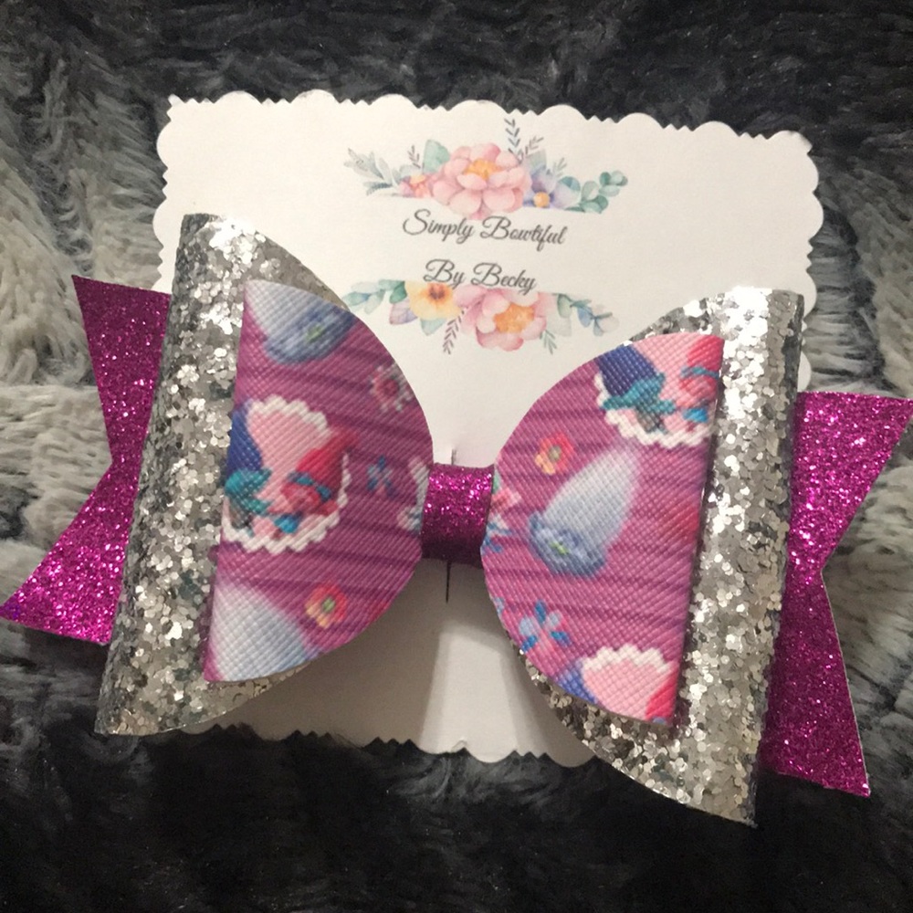 Trolls Poppy handmade Boutique bow
